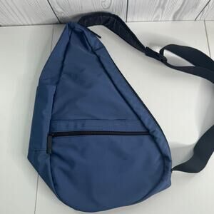 VTG LL Bean Ameribag Healthy Backpack Crossbody Sling Bag Blue Nylon